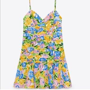 Zara floral ruffle dress size XS